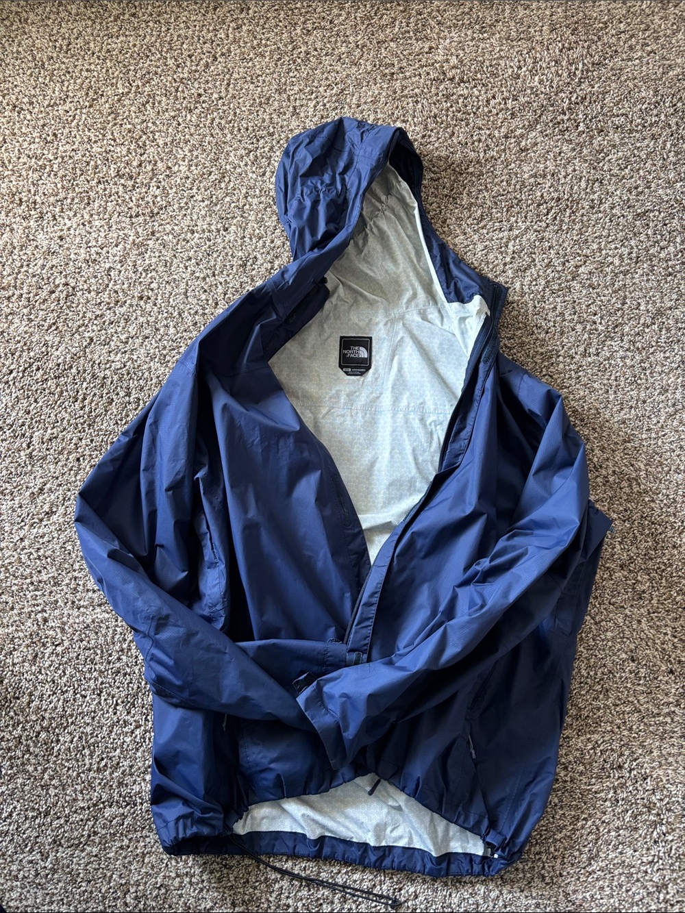 The North Face Navy Hooded Rain Guard Jacket